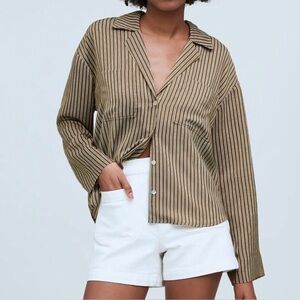 Madewell olive green Button-Up Shirt